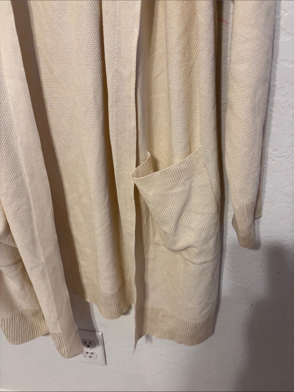 🎼 Merokeety Light Cream Hooded Open-Front Cardigan size XL GUC - Picture 3 of 10